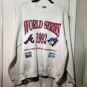 Vintage MLB World Series 1992 Gray Sweatshirt Mens XL (46 - 48)